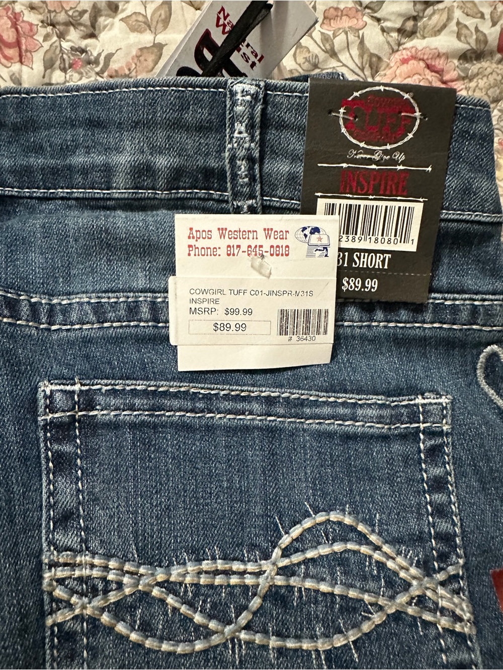 Cowgirl Tuff Women's Blue Denim Boot Cut Jeans